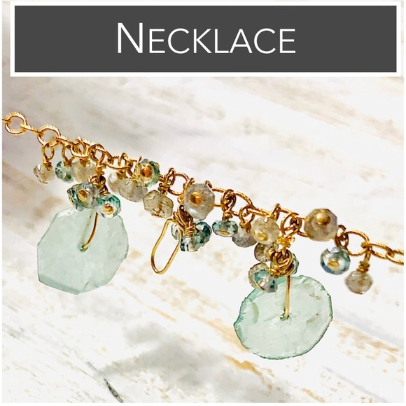 14K GF Sea Glass & Labradorite Necklace (14K Gold-Filled) - Picture 6 of 16